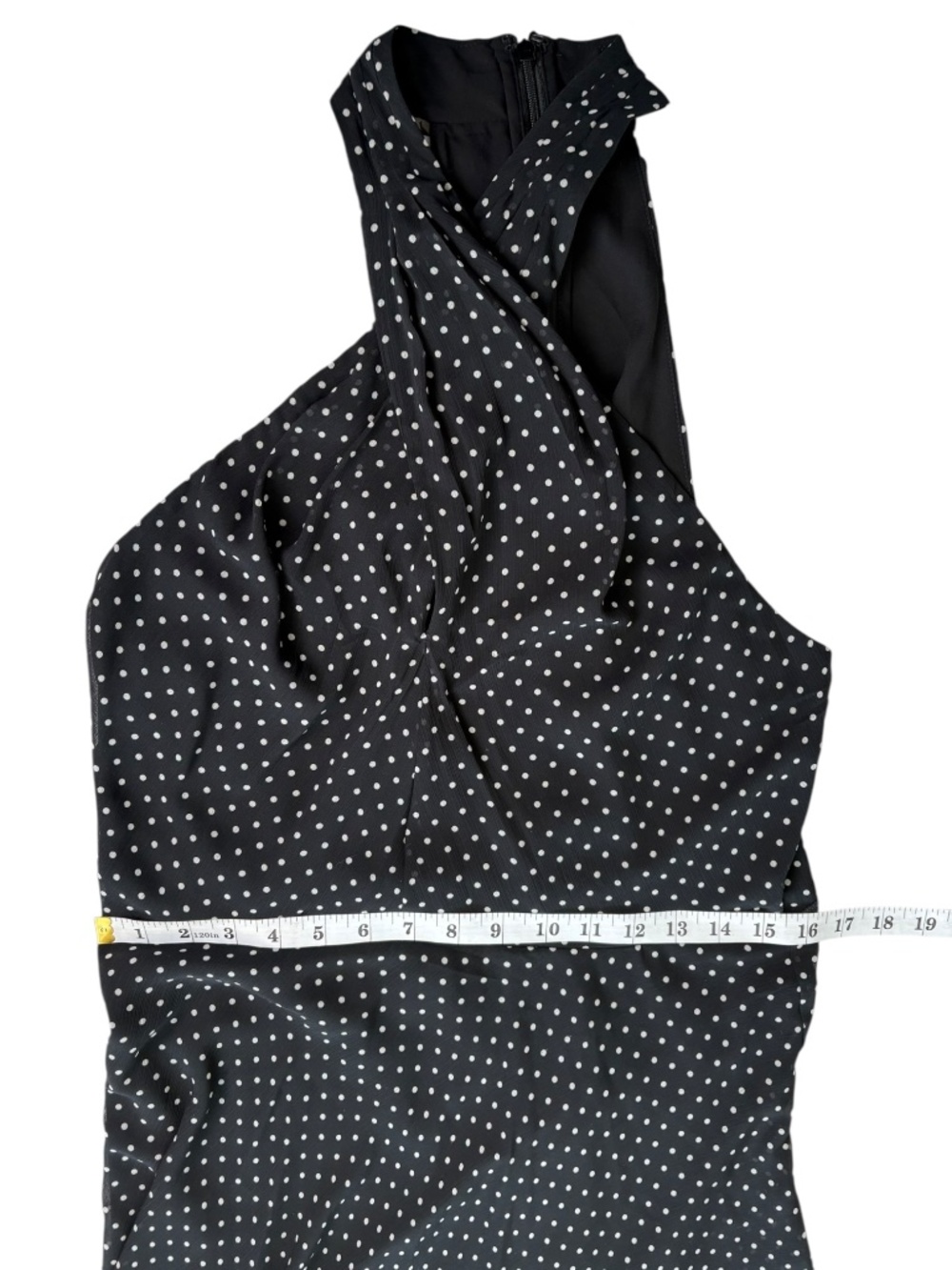 Ralph Lauren Black and White Polka Dot Halter Dress Size 10 - Picture 14 of 16